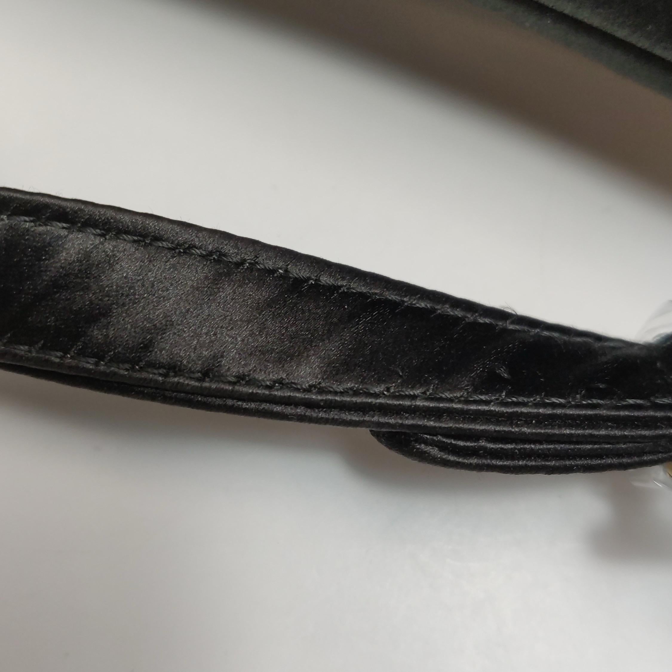 Dior Saddle Mini Silk Handbag Black with crystals For Sale 15