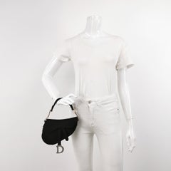 Dior Saddle Mini Silk Handbag Black with crystals