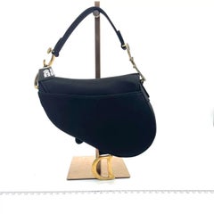 Dior Saddle Mini Silk Handbag Black with crystals