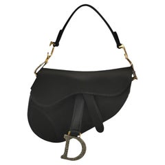 Dior Sattel Mini-Handtasche aus Seide mit Kristallen Schwarz