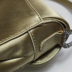 Dior Saddle Mini Silk Handbag Light Gold with crystals