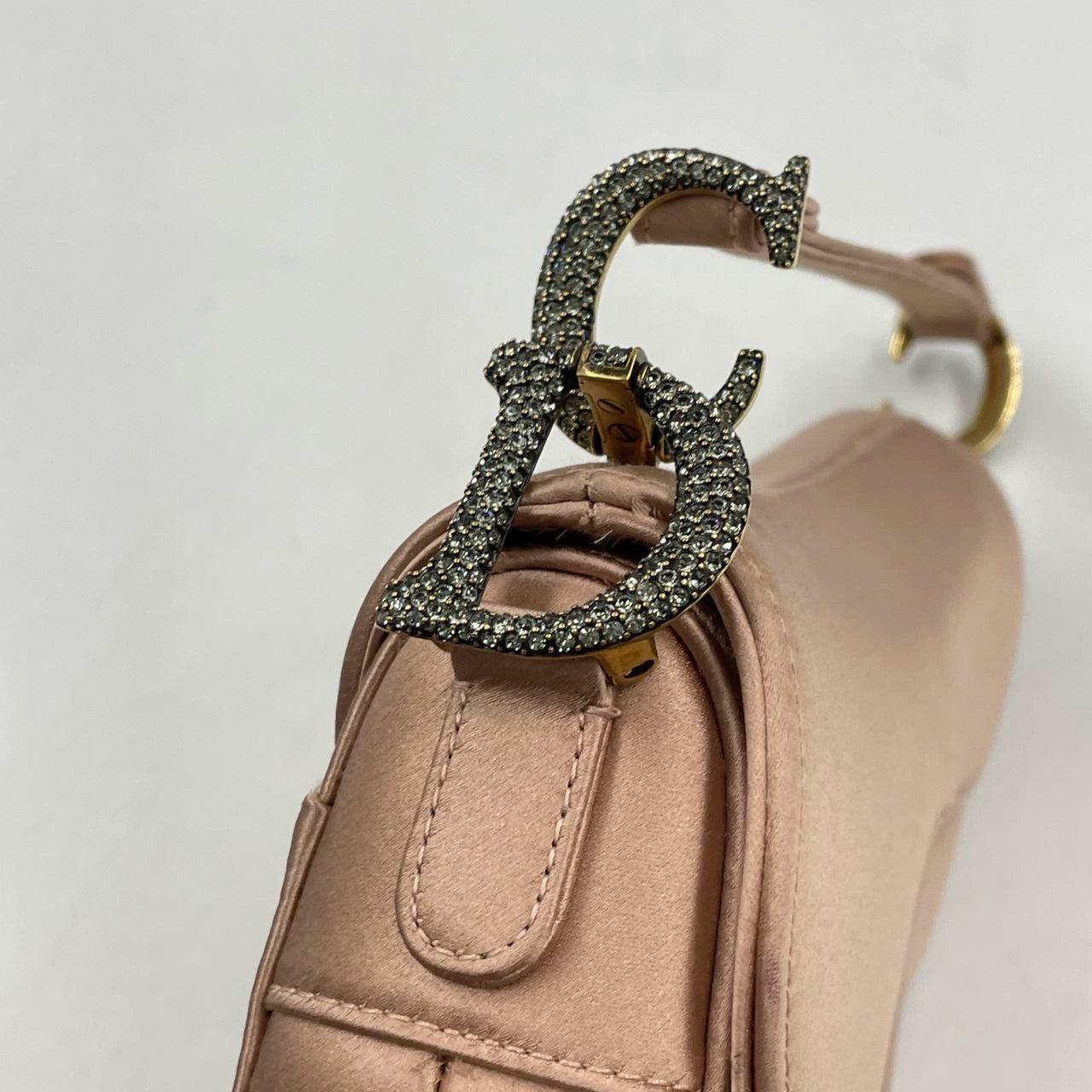 Dior Saddle Mini Silk Pink with crystals 6