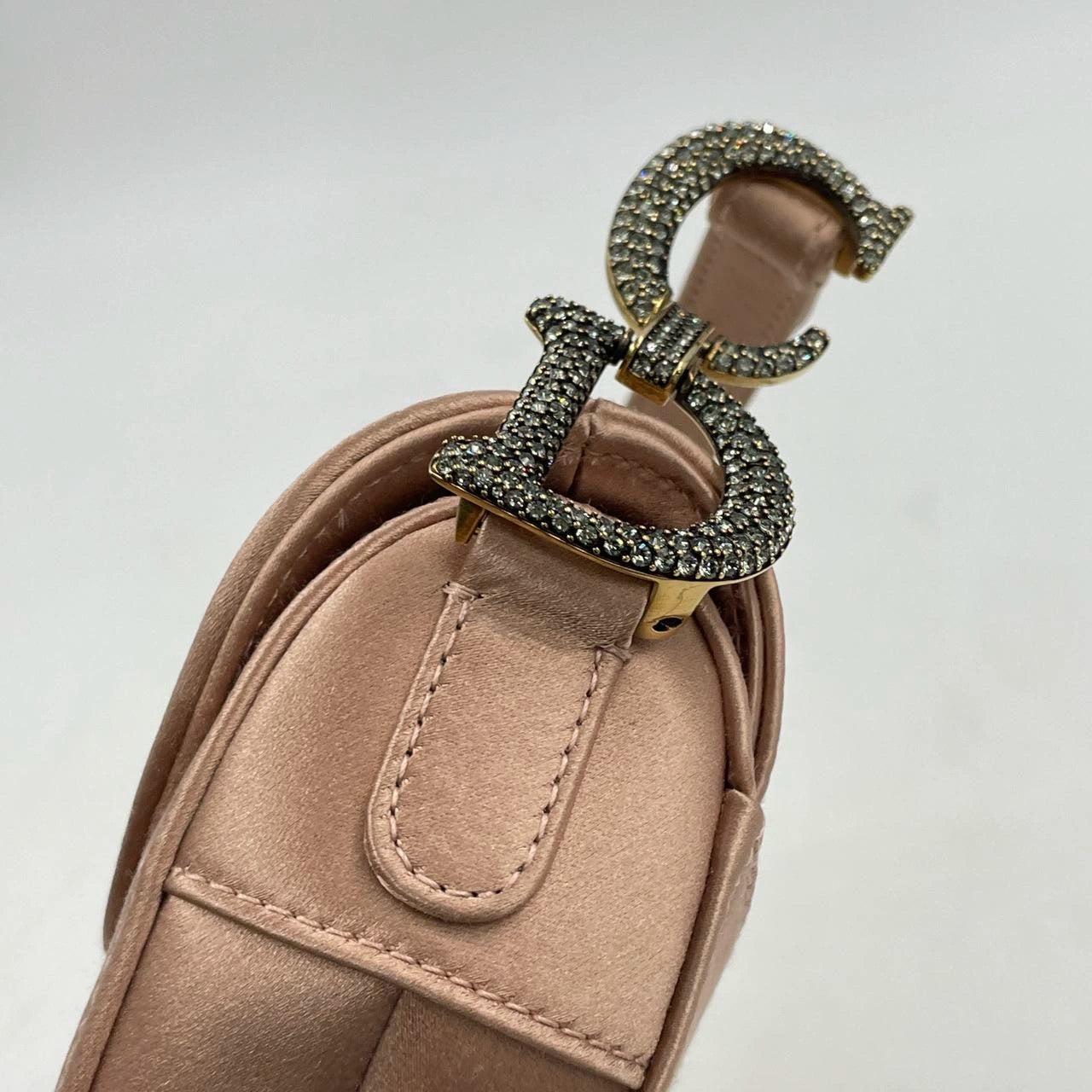 Dior Saddle Mini Silk Pink with crystals 7