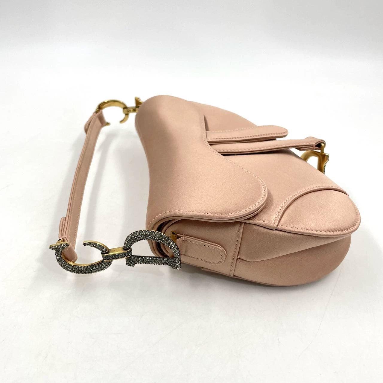 Women's Dior Saddle Mini Silk Pink with crystals