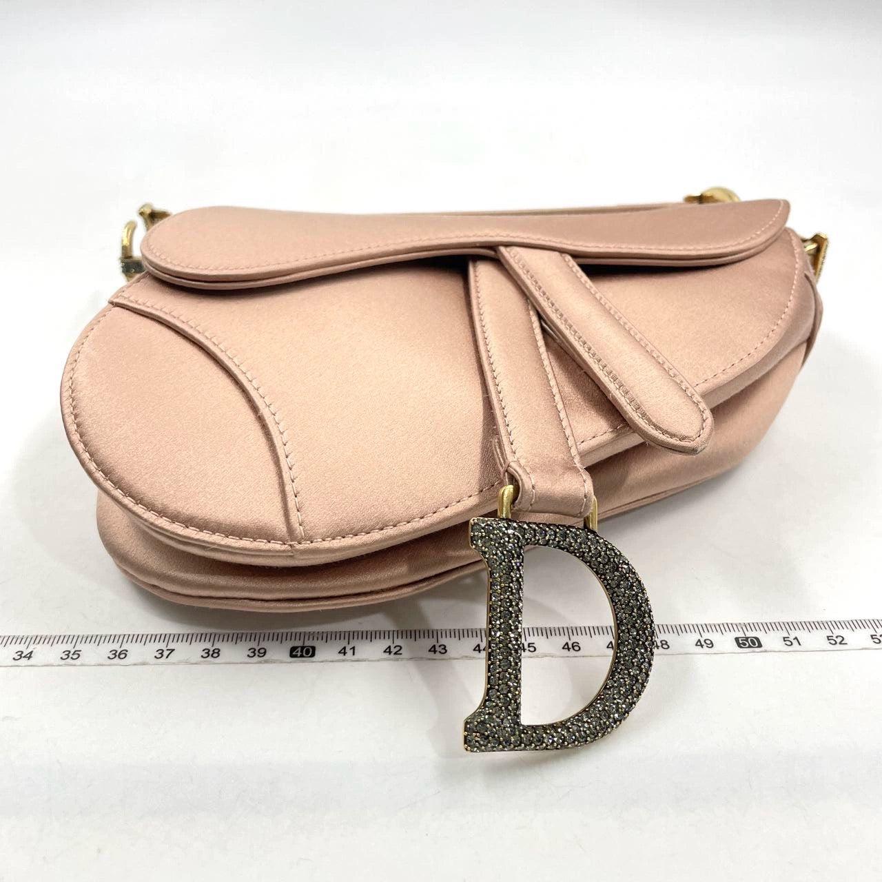 Dior Saddle Mini Silk Pink with crystals 1