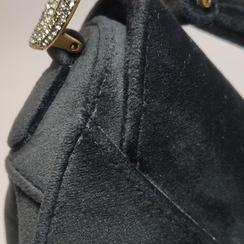 Dior Saddle Mini Borsetta in velluto nero con cristalli in vendita 6