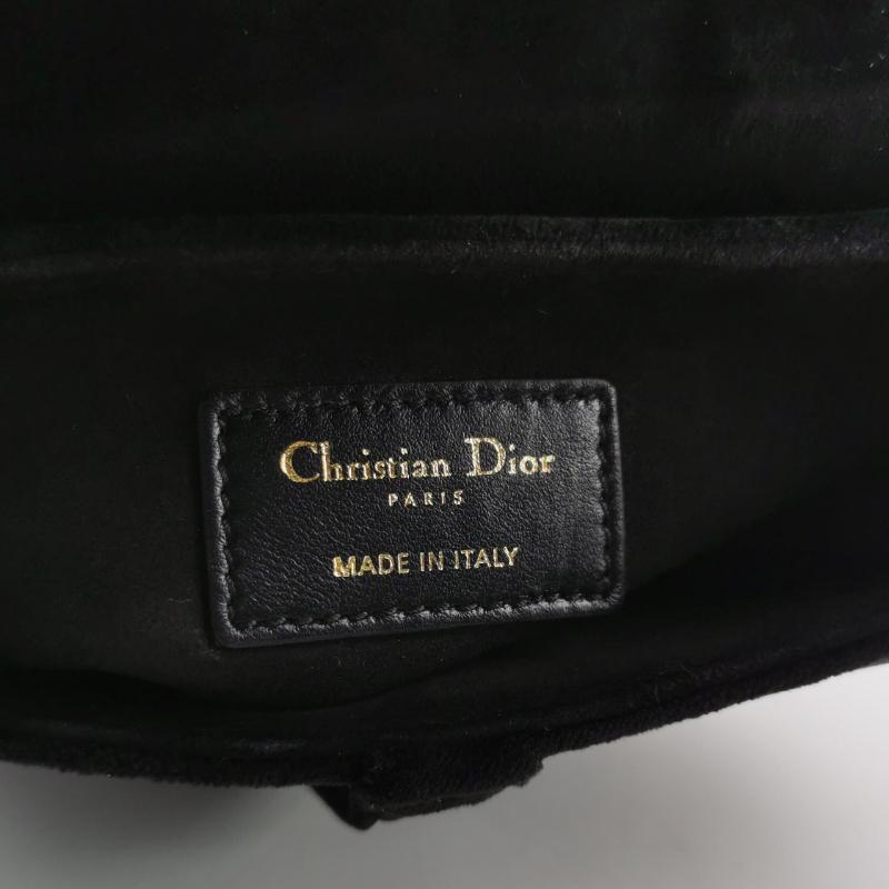 Dior Saddle Mini Borsetta in velluto nero con cristalli in vendita 2