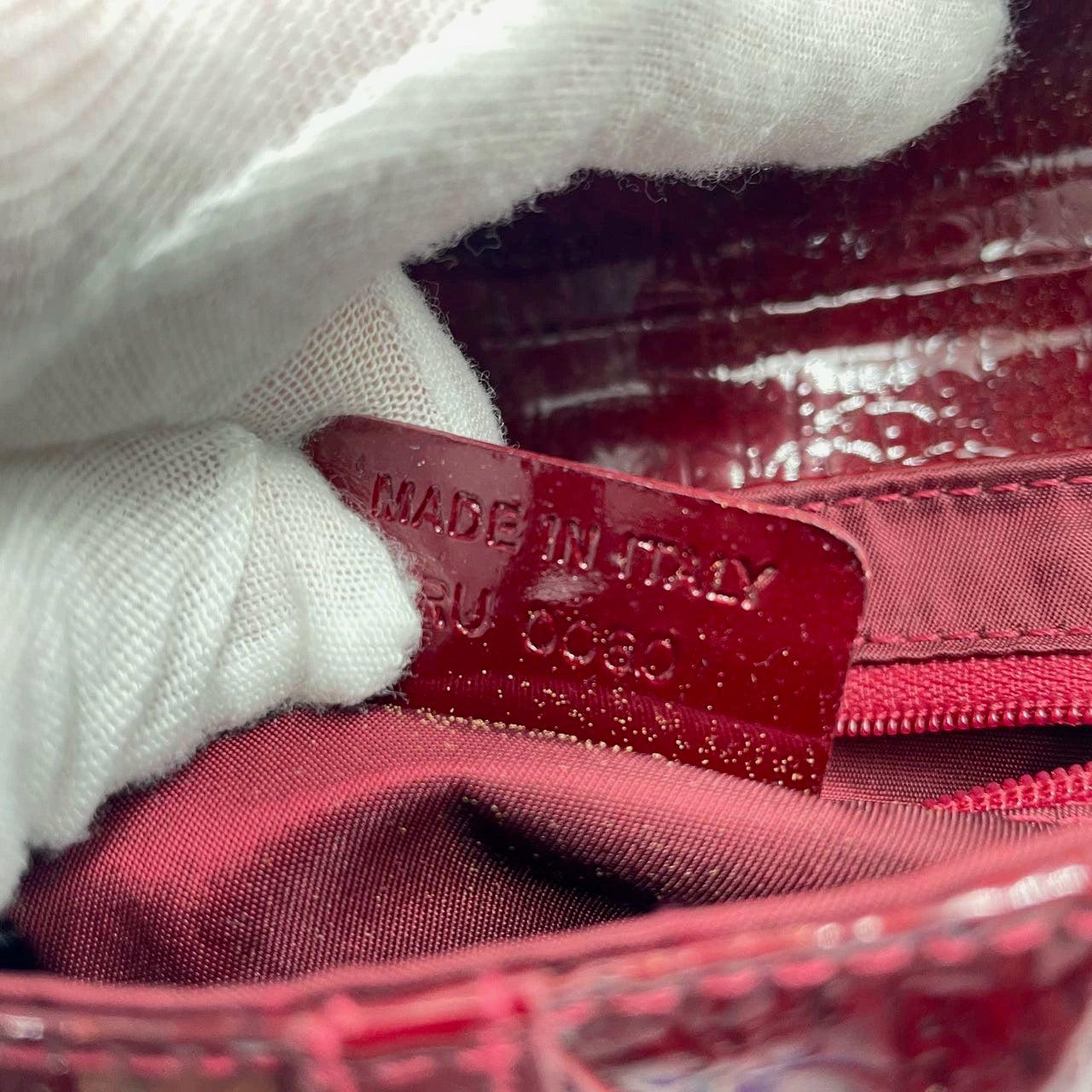 Dior Saddle Mini Vintage Shoulder Bag Burgundy Patent Leather 6
