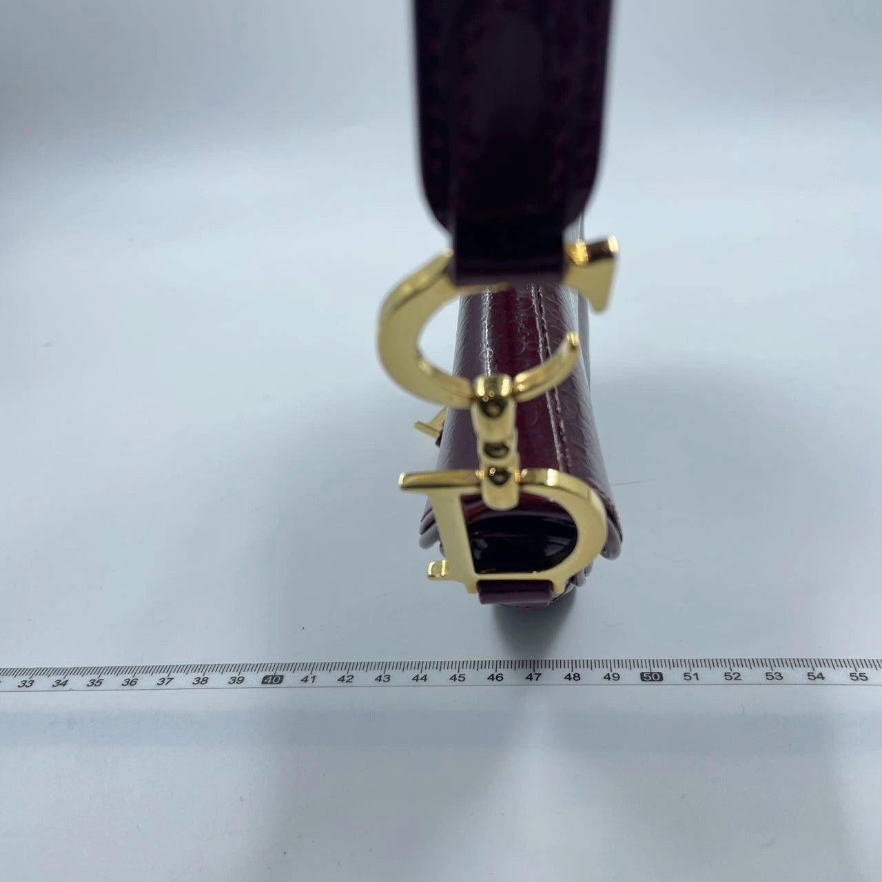 Dior Saddle Mini Vintage Shoulder Bag Burgundy Patent Leather 1