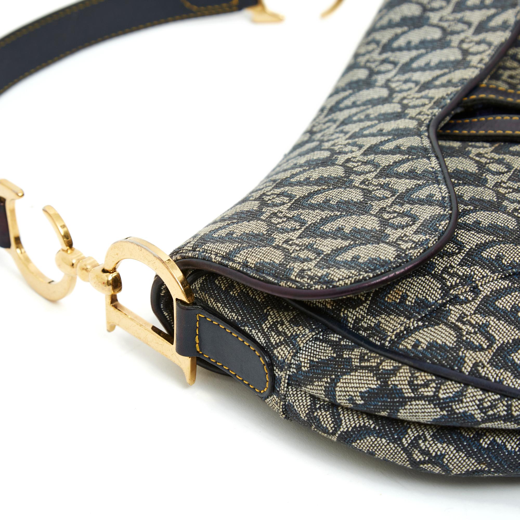 Black Dior Saddle Oblique Blue For Sale