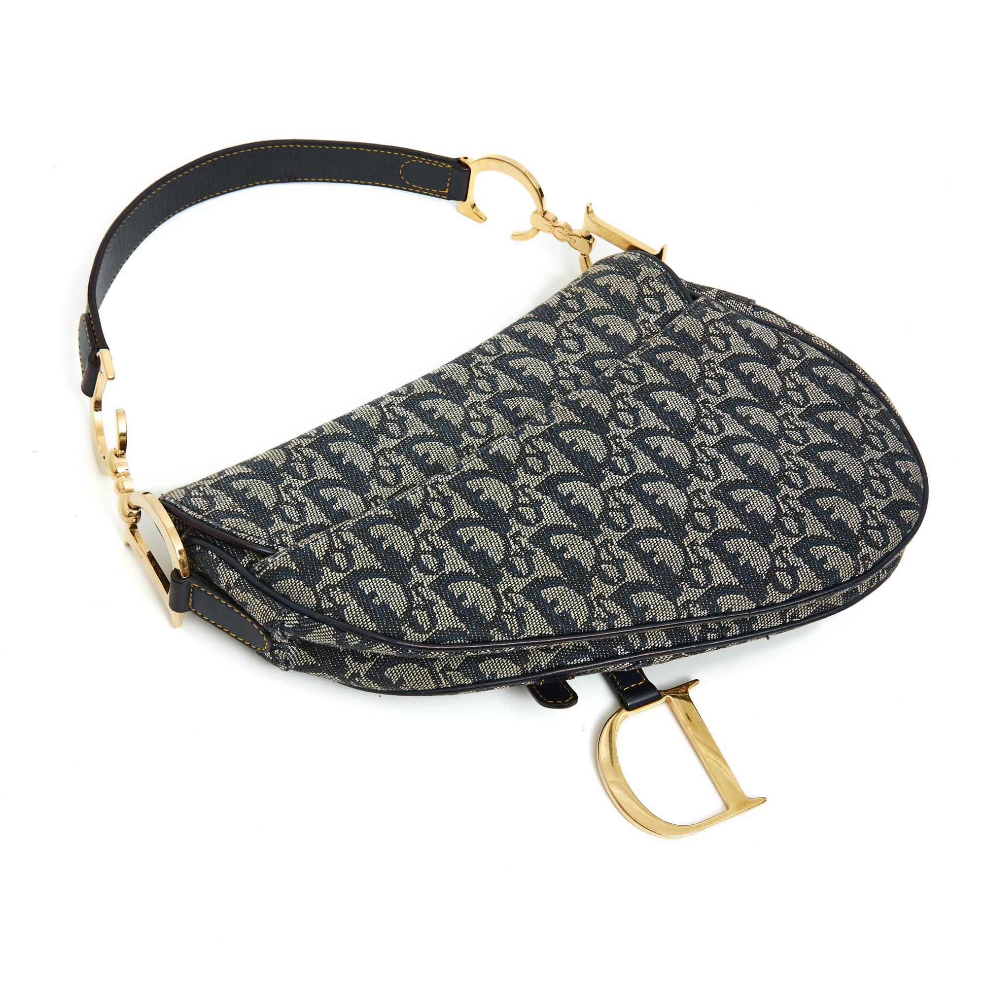 Dior Saddle Oblique Blue In Good Condition For Sale In PARIS, FR