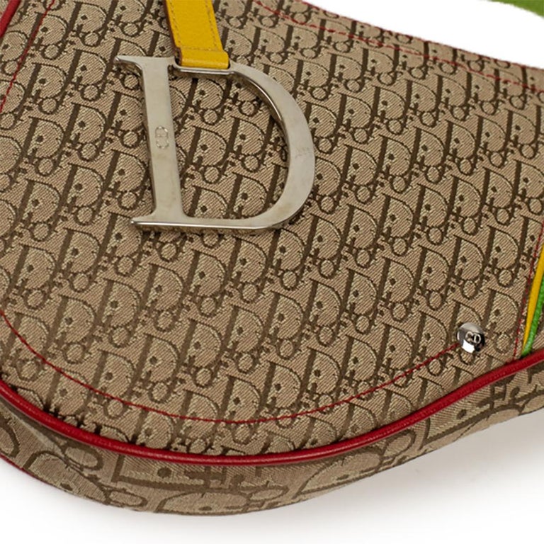 Saddle vintage classic cloth handbag Dior Beige in Cloth - 30544790