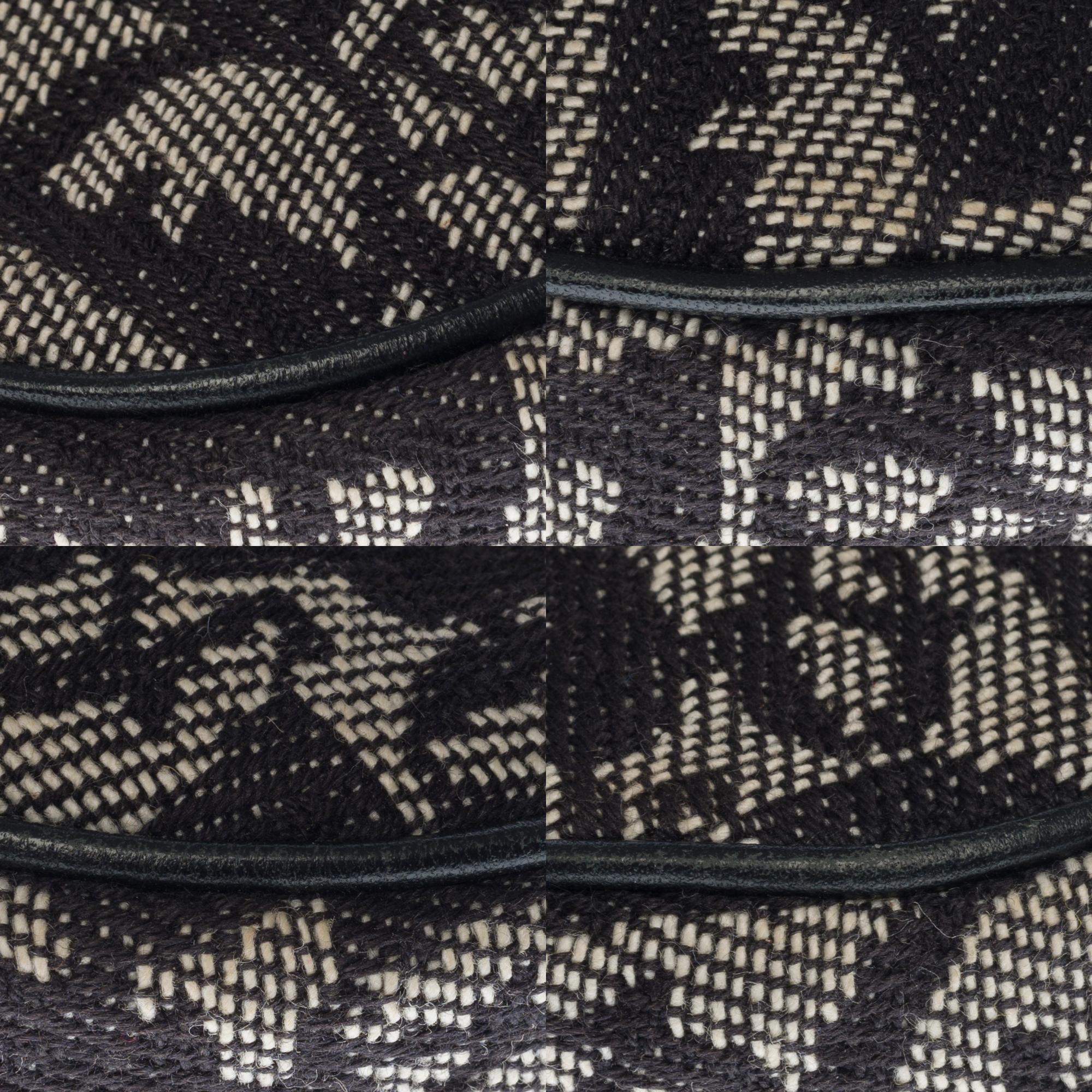 Dior Saddle shoulder bag in black monogram oblique canvas, PHW For Sale 5