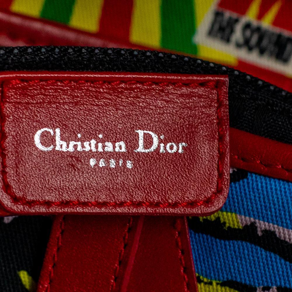 Borsa a tracolla DIOR Saddle in cotone rosso 1