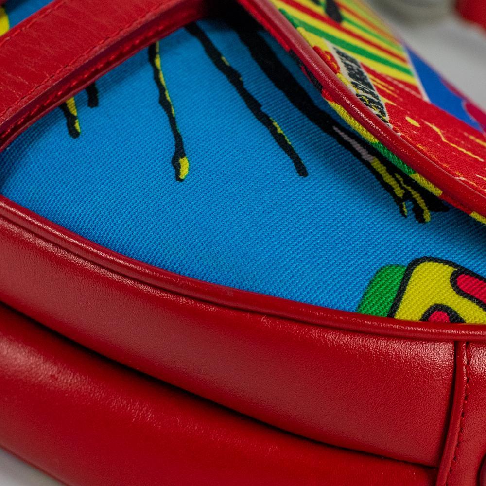 Borsa a tracolla DIOR Saddle in cotone rosso 4