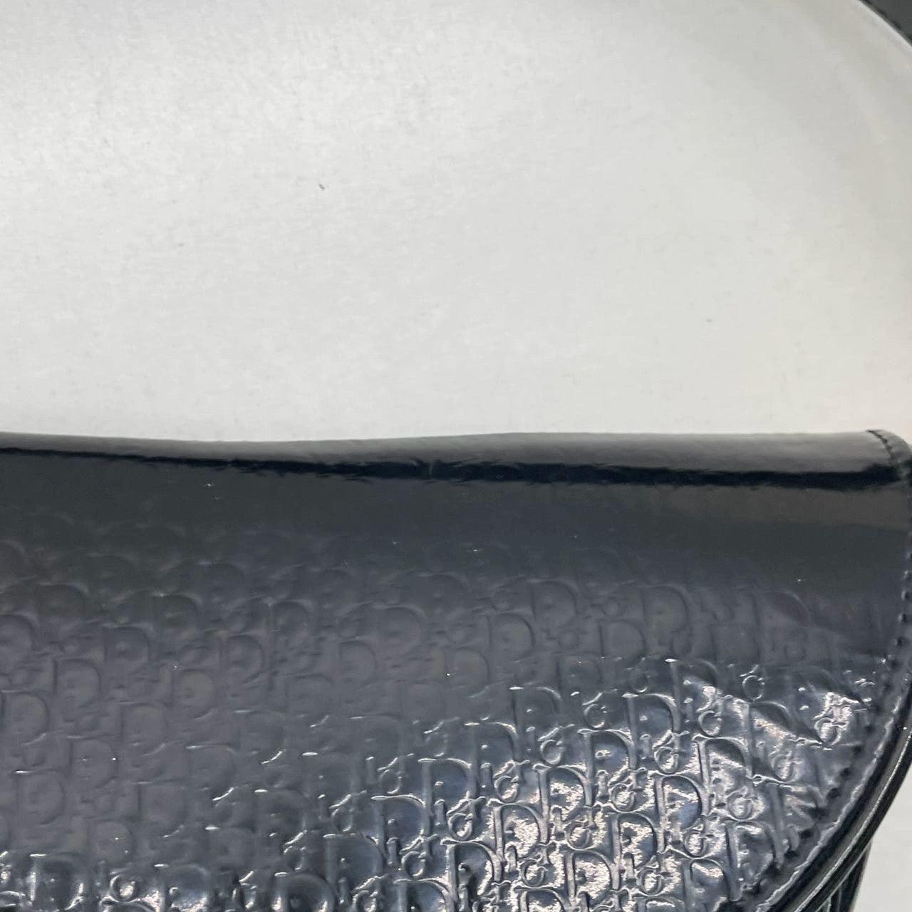 Dior Saddle Small Vintage Shoulder Bag Black Patent Leather For Sale 10