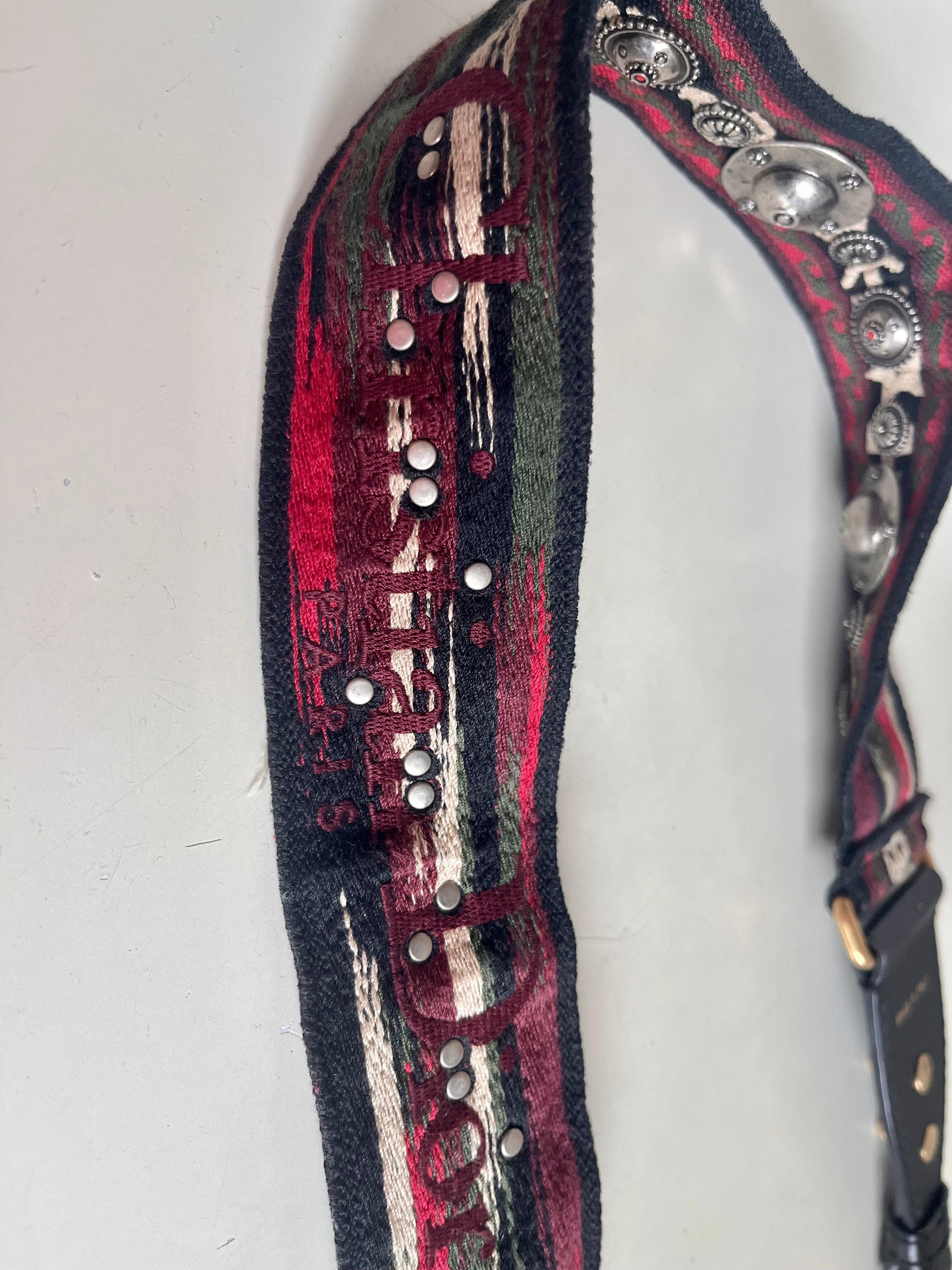 Dior Saddle Strap maroon canvas with Dior Logo and Metal For Sale 1