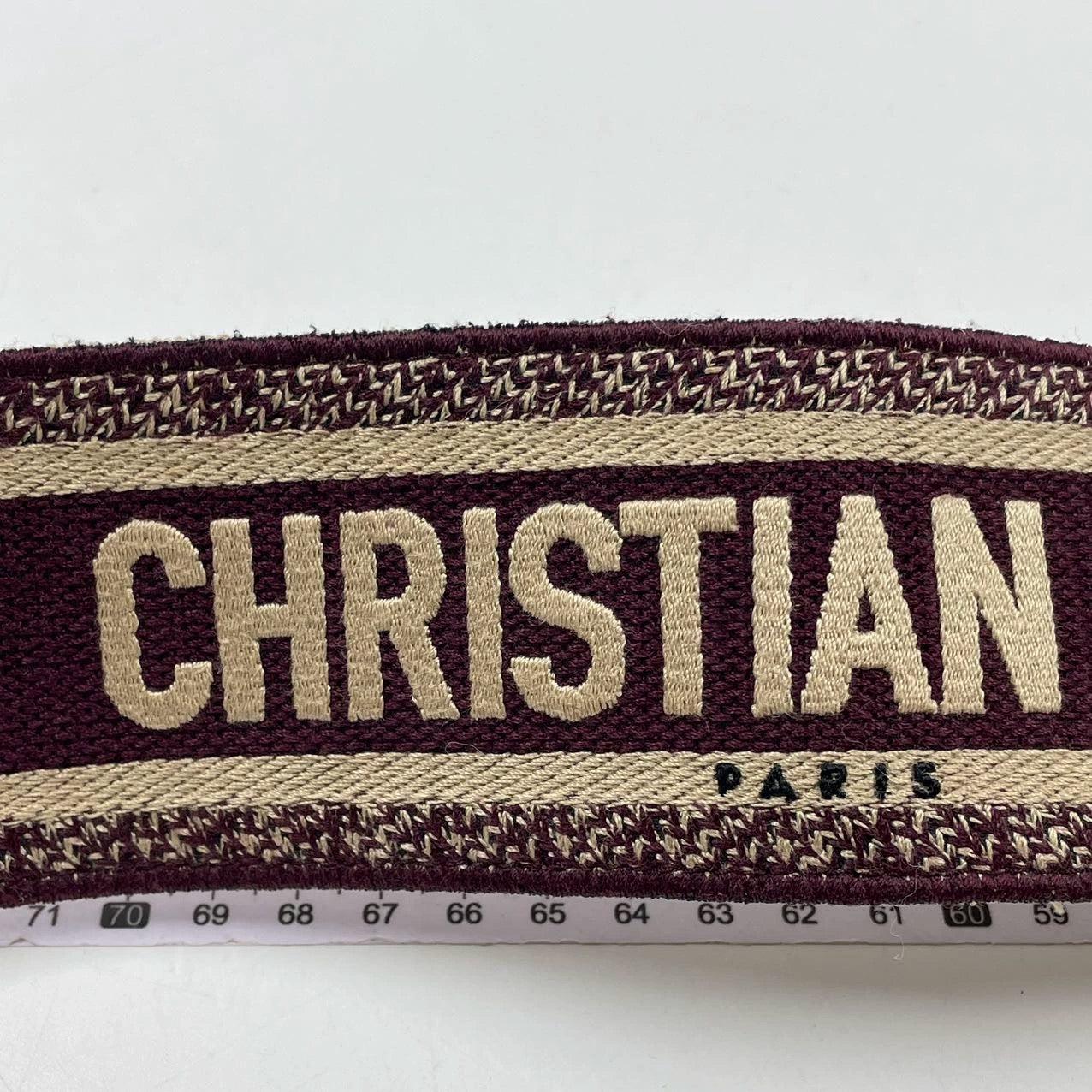 Women's Dior Saddle Strap maroon canvas with Dior Logo For Sale