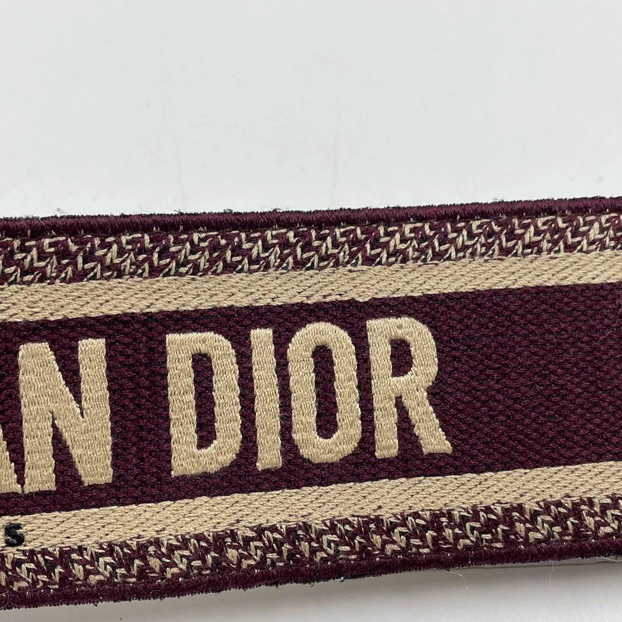 Dior Saddle Strap maroon canvas with Dior Logo For Sale 1
