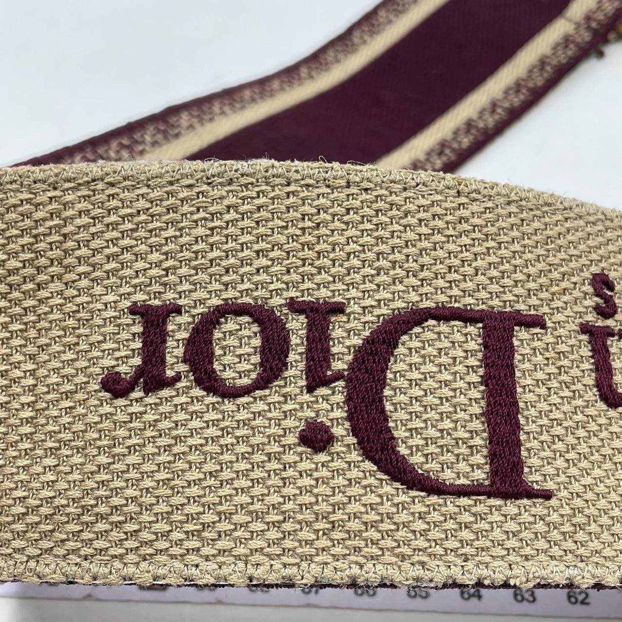 Dior Saddle Strap maroon canvas with Dior Logo For Sale 2