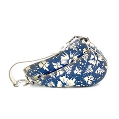 Dior Saddle Surf Chick Vintage John Galliano Blue White Shoulder Bag