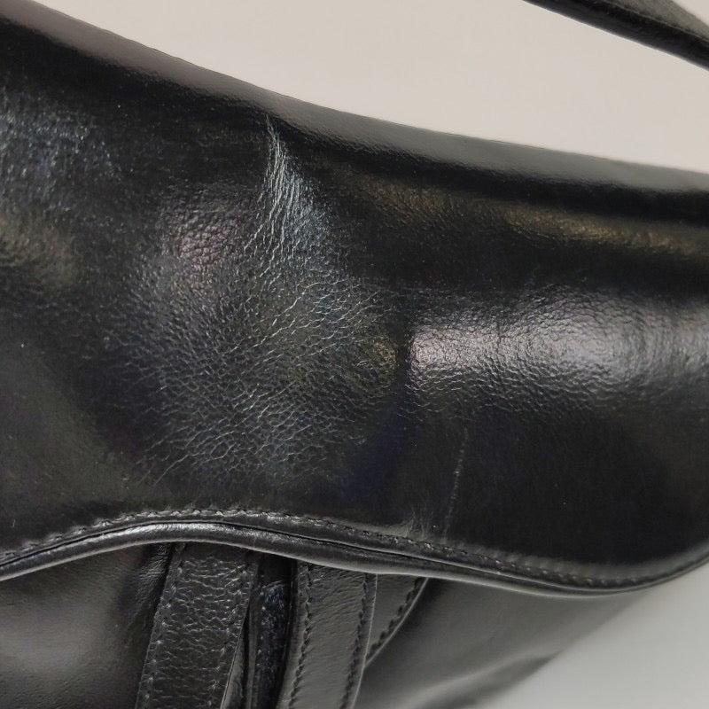 Dior Saddle Vintage 2000 Goatskin Leather Black with Gold Hardware 10