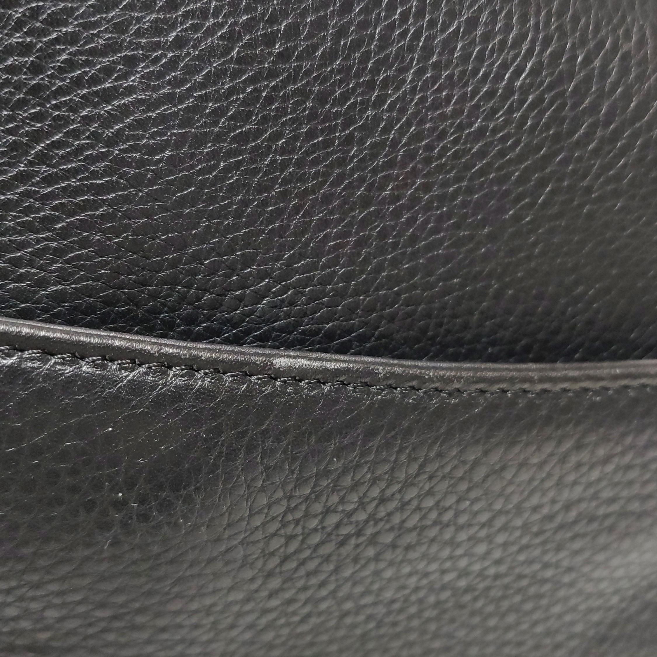 Dior Saddle Vintage Black Calfskin Leather With White Stitching Silver Hardware For Sale 10