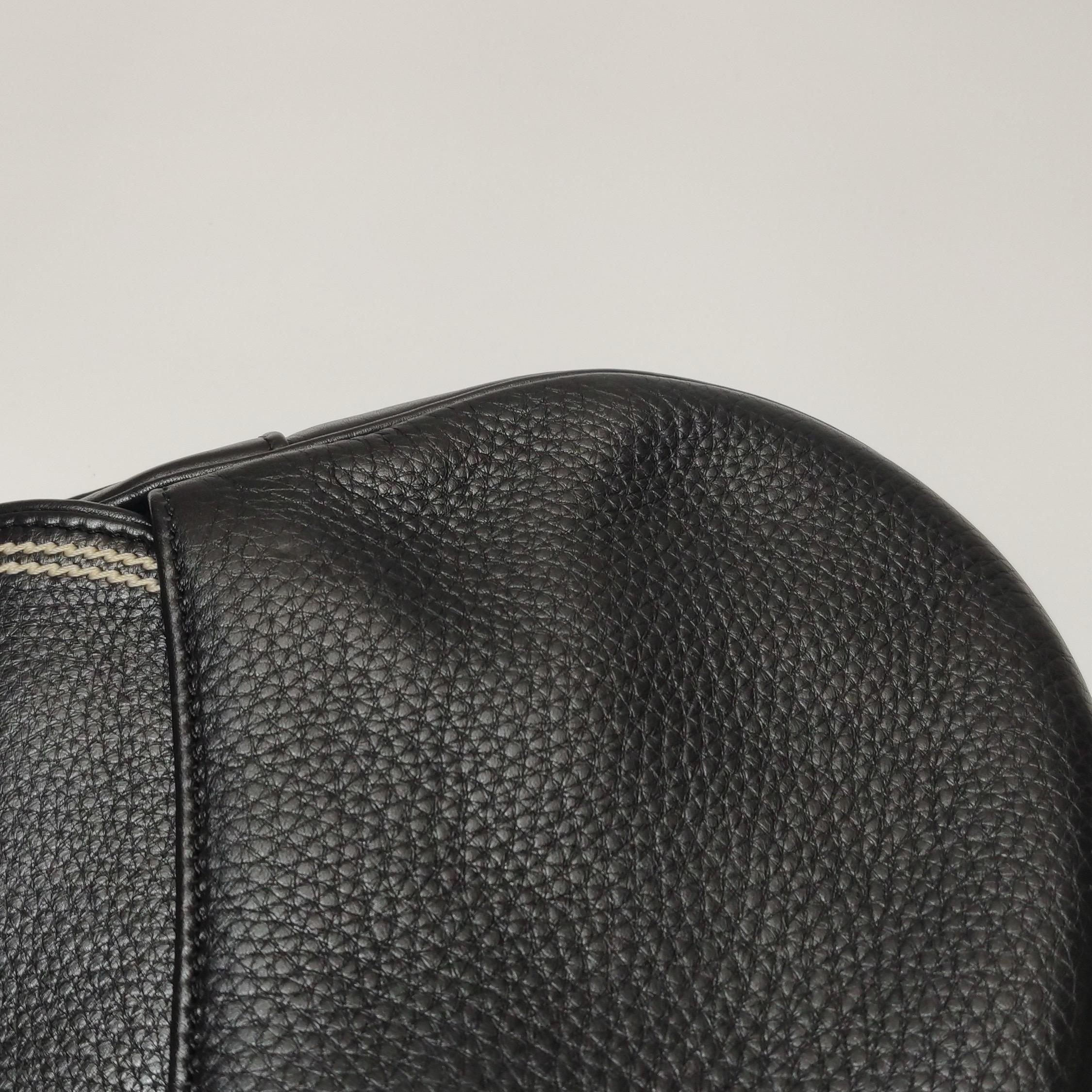 Dior Saddle Vintage Black Calfskin Leather With White Stitching Silver Hardware For Sale 12