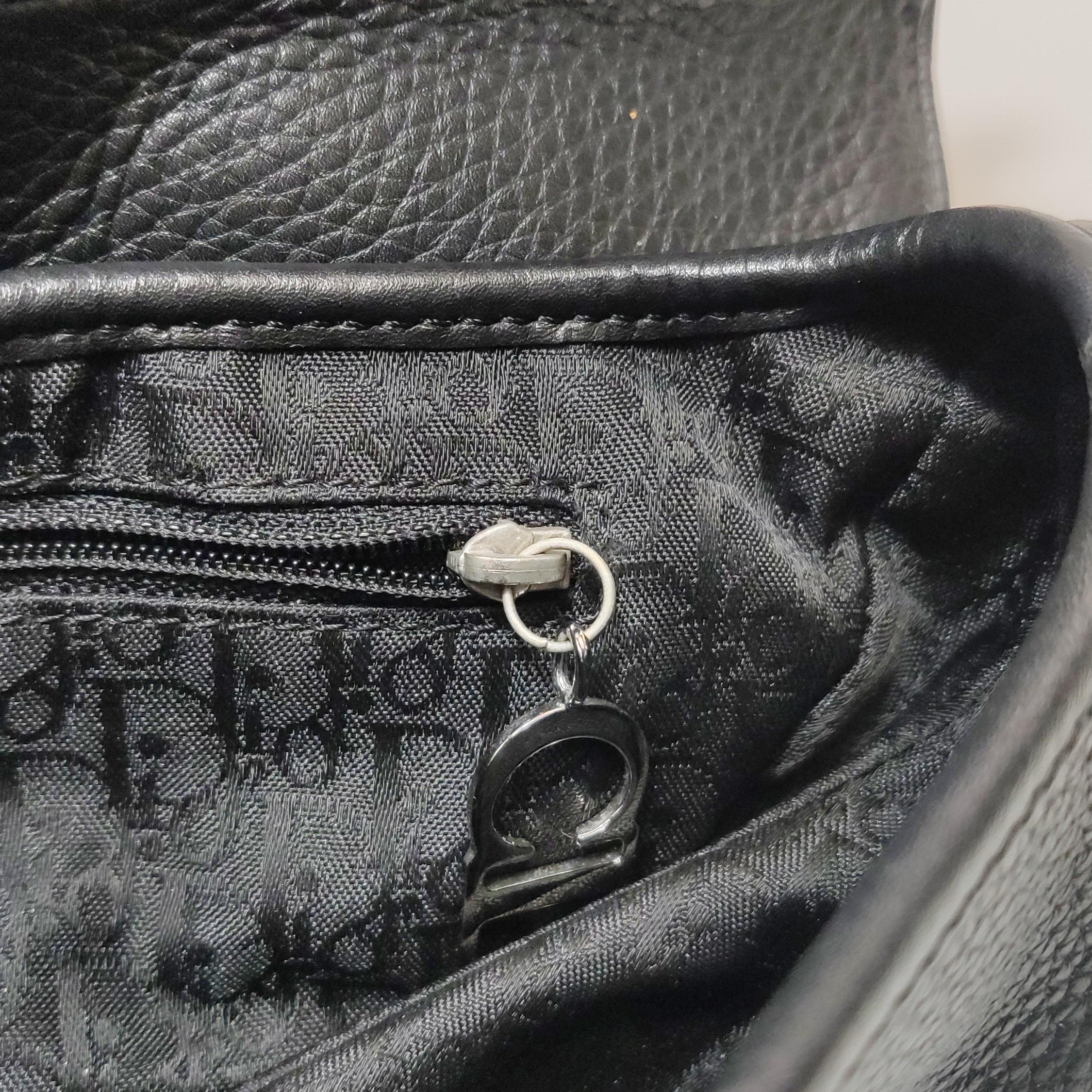 Dior Saddle Vintage Black Calfskin Leather With White Stitching Silver Hardware For Sale 4