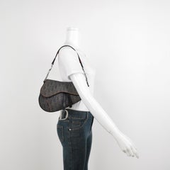 Dior Saddle Vintage Black Oblique with Orange Trim