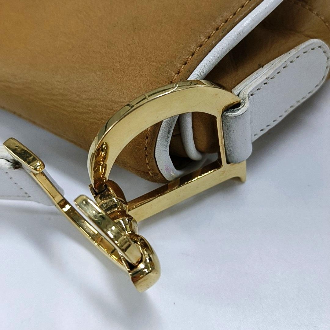 Dior Saddle Vintage Brown Leder und Seide Innenraum Umhängetasche im Angebot 9