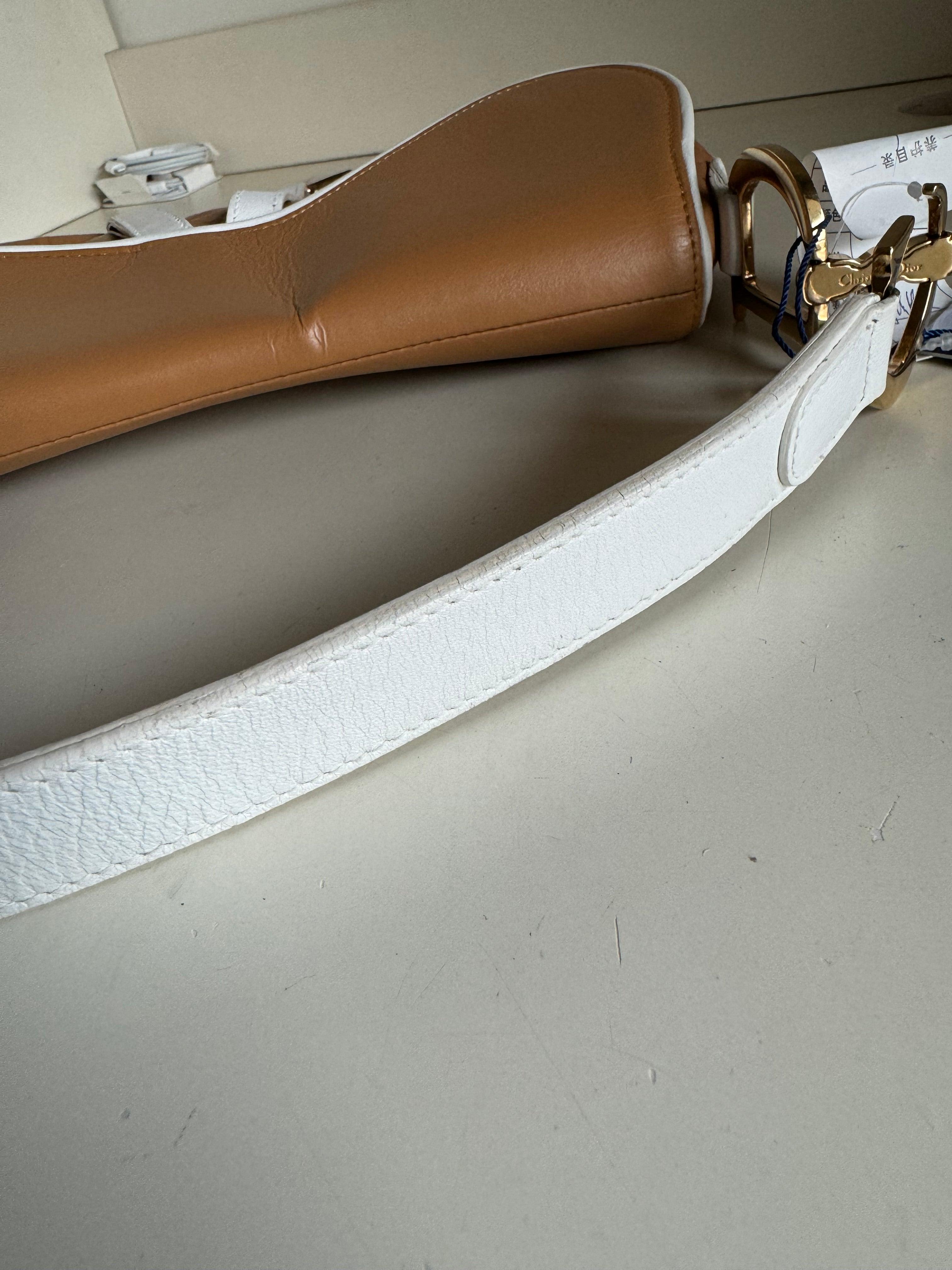 Dior Saddle Vintage Brown Leder und Seide Innenraum Umhängetasche im Angebot 12