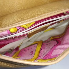 Dior Saddle Vintage Brown Leather and Silk Interior Shoulder Bag