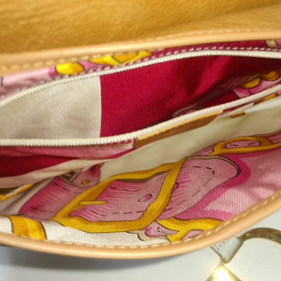 Dior Saddle Vintage Brown Leder und Seide Innenraum Umhängetasche im Angebot 2