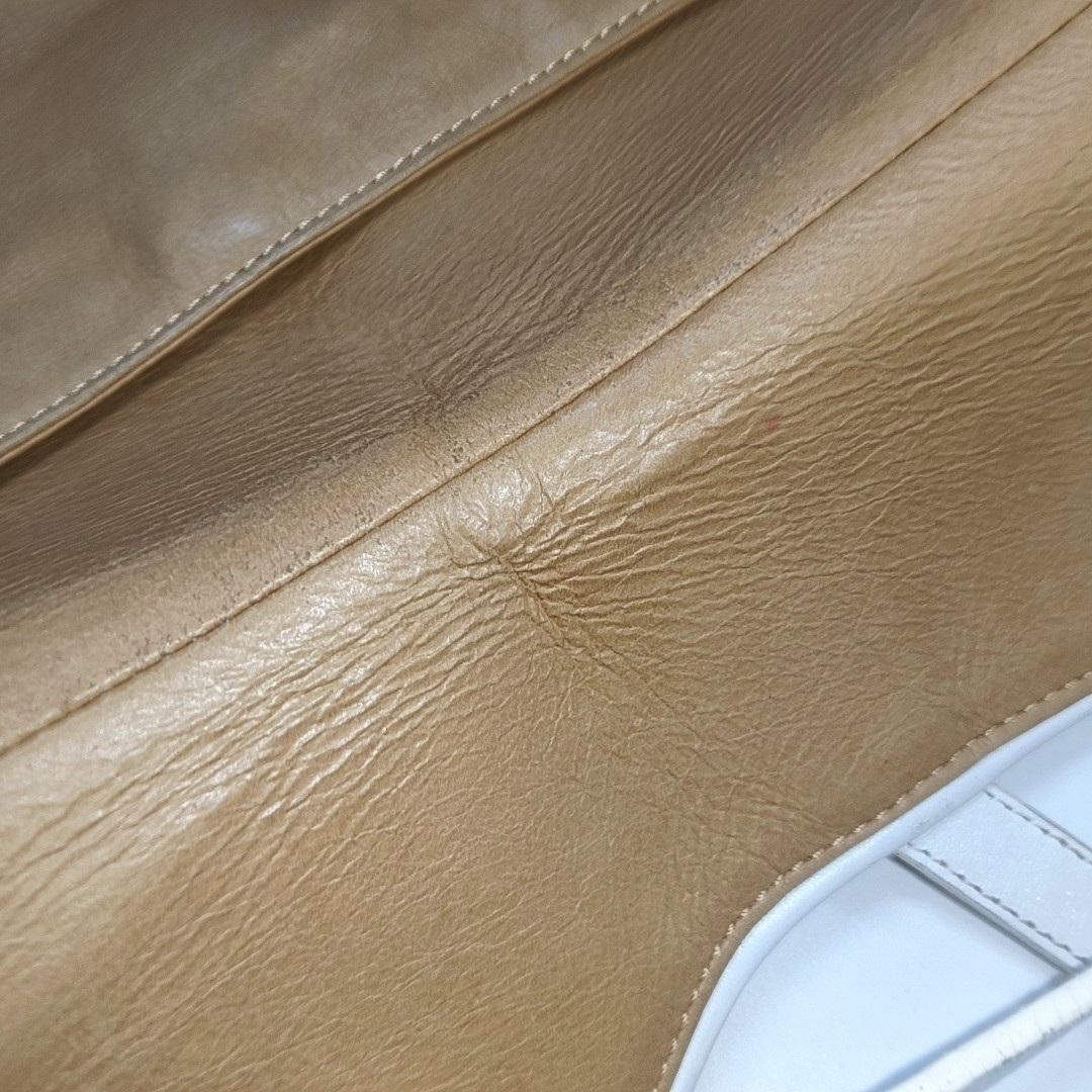 Dior Saddle Vintage Brown Leder und Seide Innenraum Umhängetasche im Angebot 4