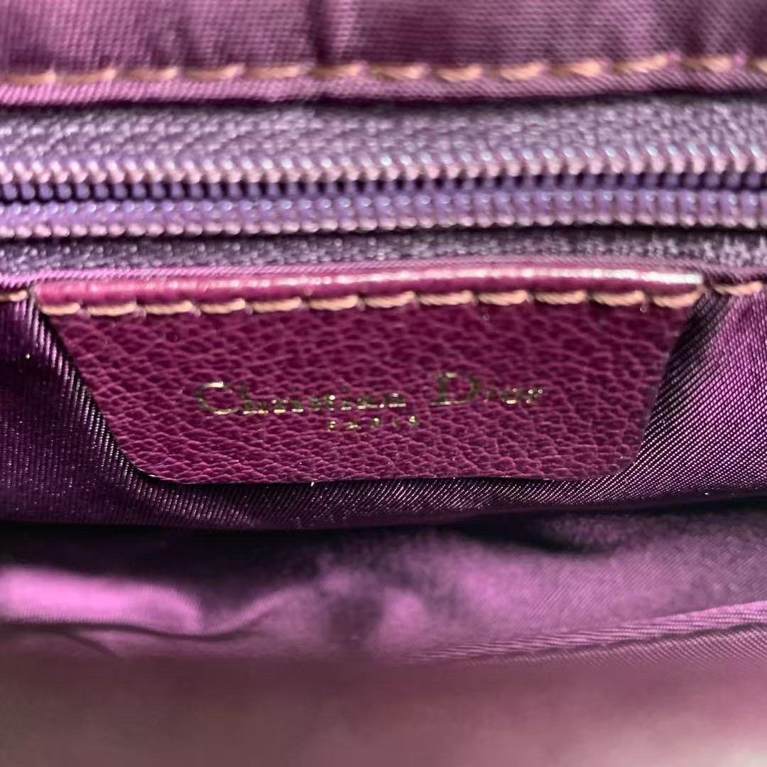 Dior Saddle Vintage Burgundy Purple Wine Calfskin Leather Gold Hardware Shoulder en vente 6