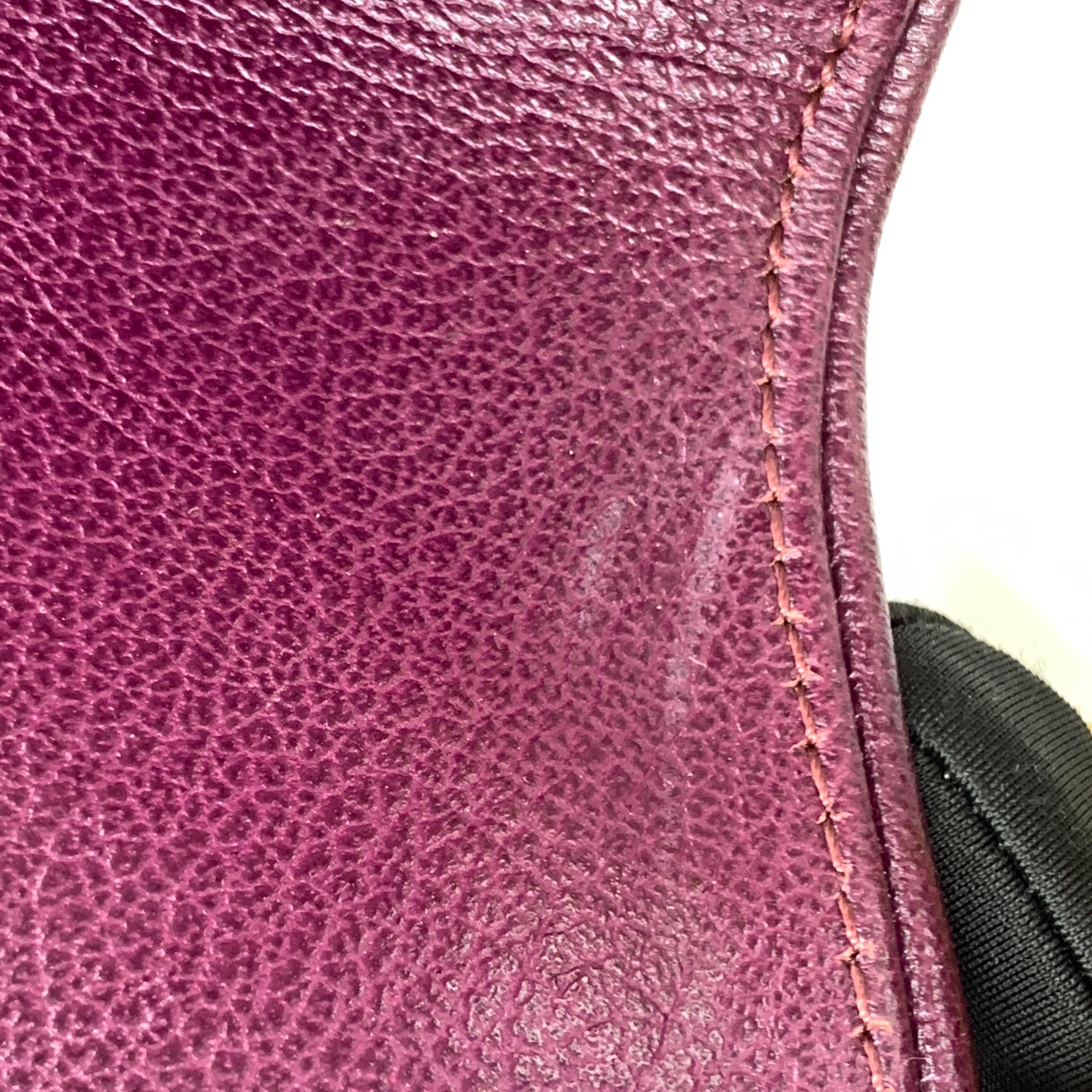 Dior Saddle Vintage Burgundy Purple Wine Calfskin Leather Gold Hardware Shoulder en vente 9
