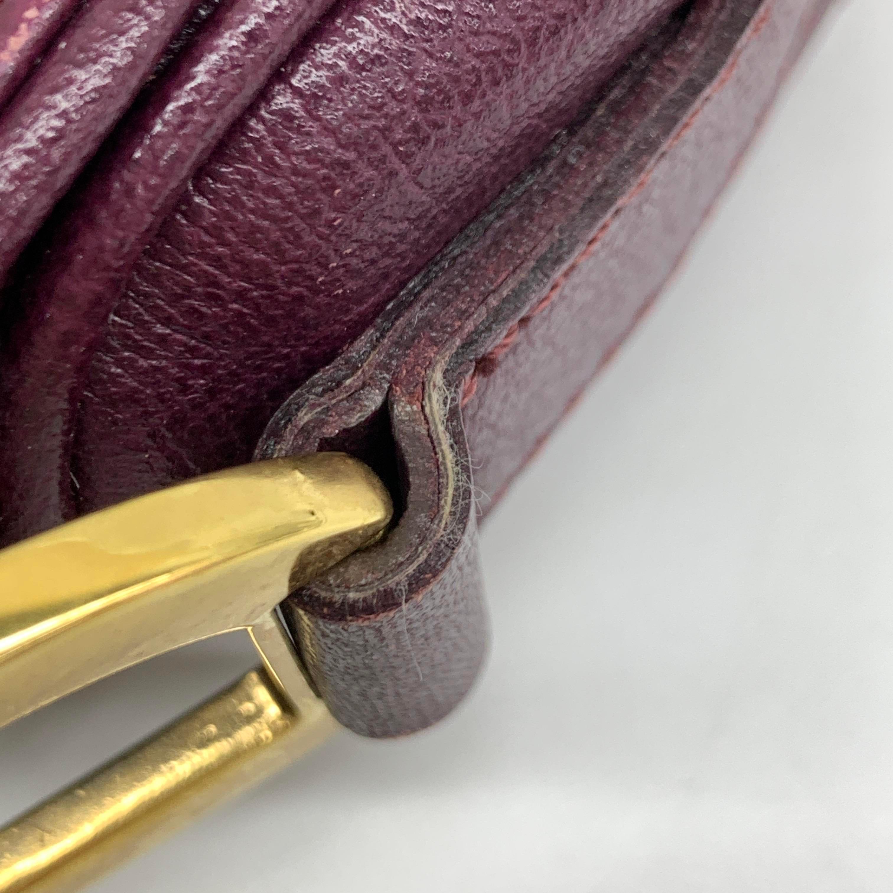 Dior Saddle Vintage Burgundy Purple Wine Calfskin Leather Gold Hardware Shoulder en vente 12