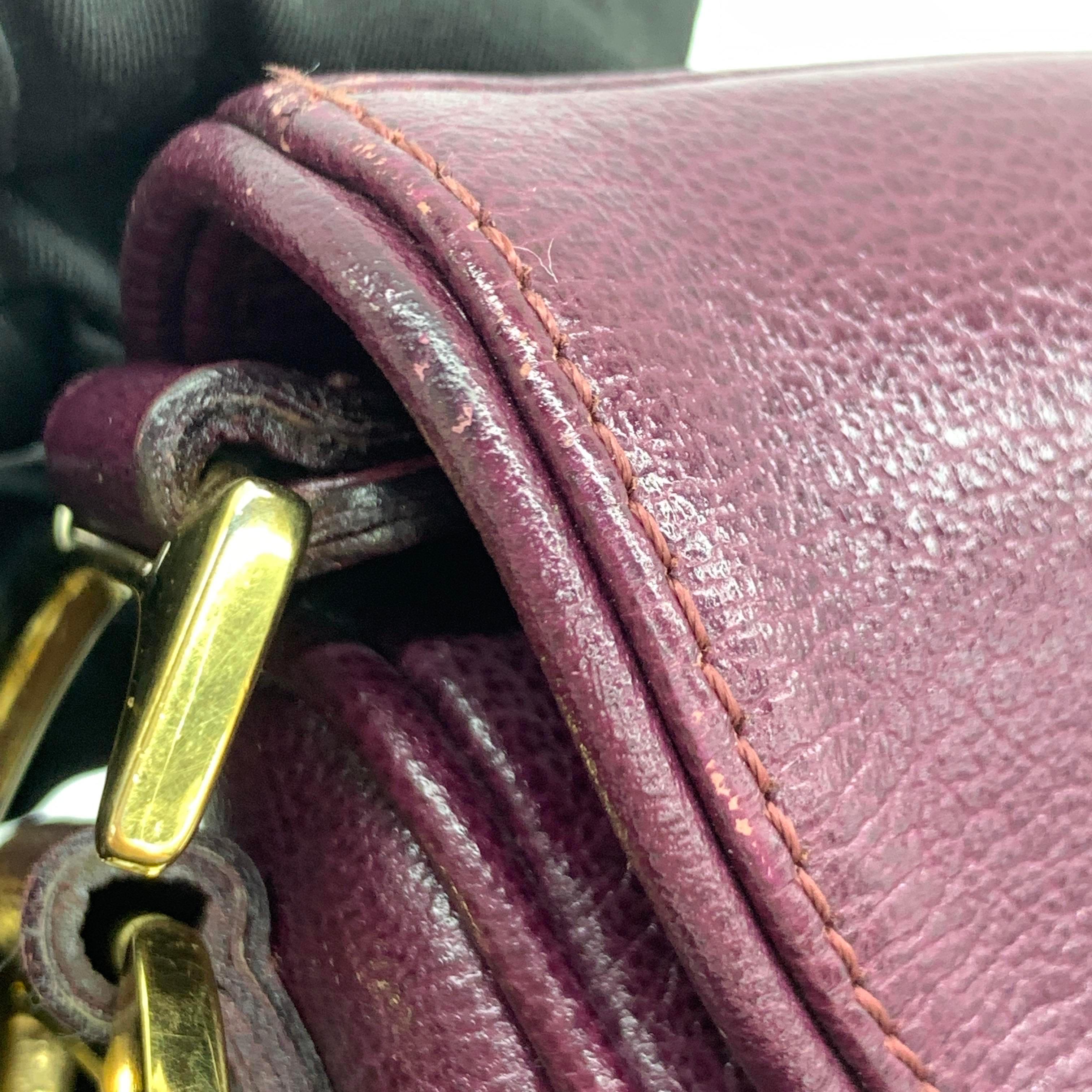 Dior Saddle Vintage Burgundy Purple Wine Calfskin Leather Gold Hardware Shoulder en vente 13