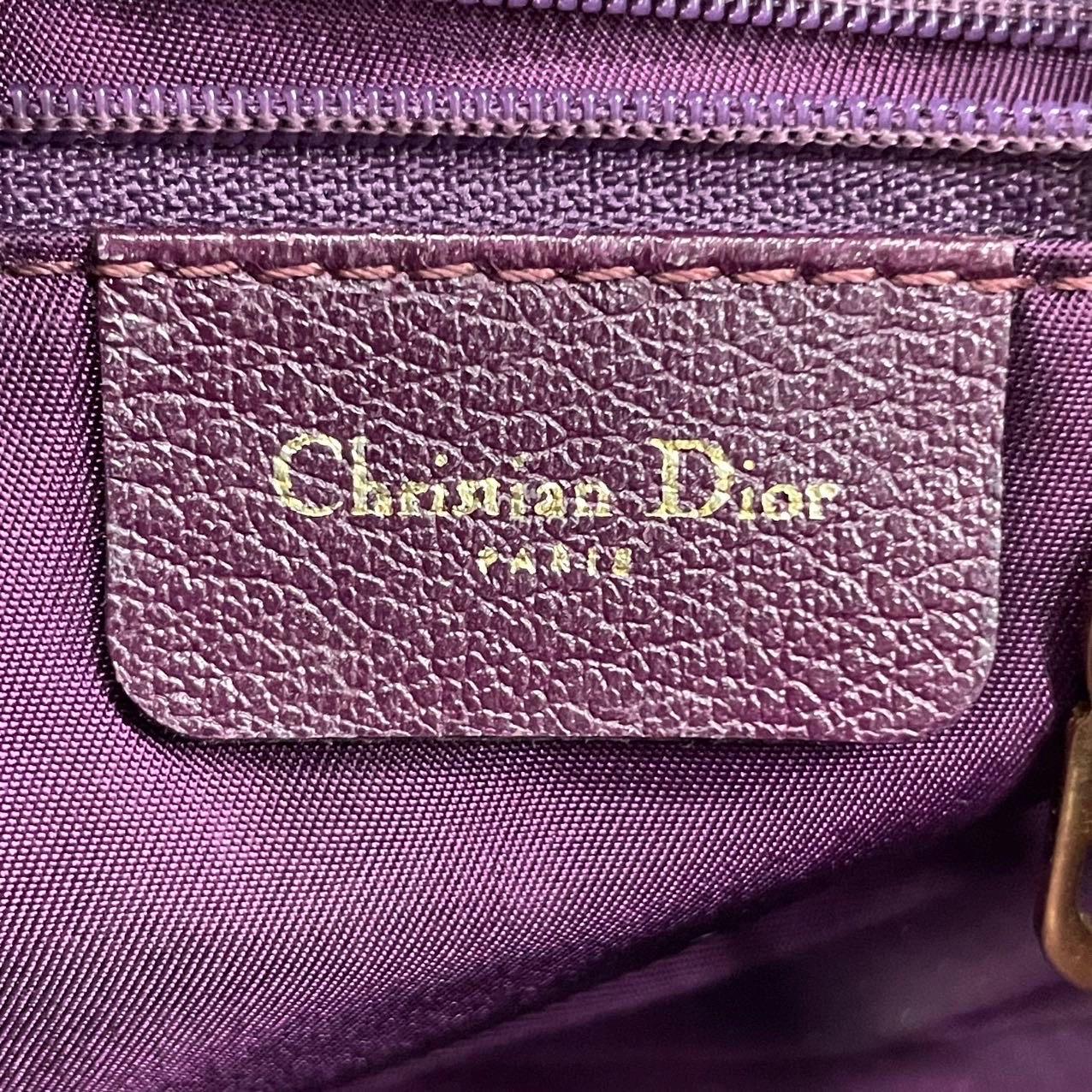 Dior Saddle Vintage Burgundy Purple Wine Calfskin Leather Gold Hardware Shoulder Unisexe en vente