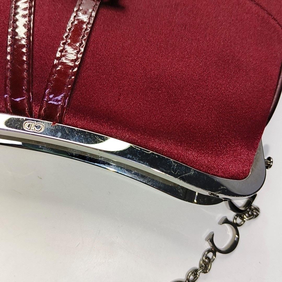 Dior Saddle Vintage Classic Clutch Vintage Mini Satén de Seda Rojo en venta 7