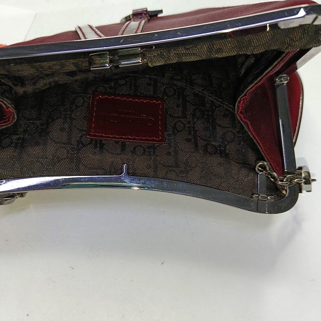 Dior Saddle Vintage Classic Clutch Vintage Mini Satén de Seda Rojo en venta 10