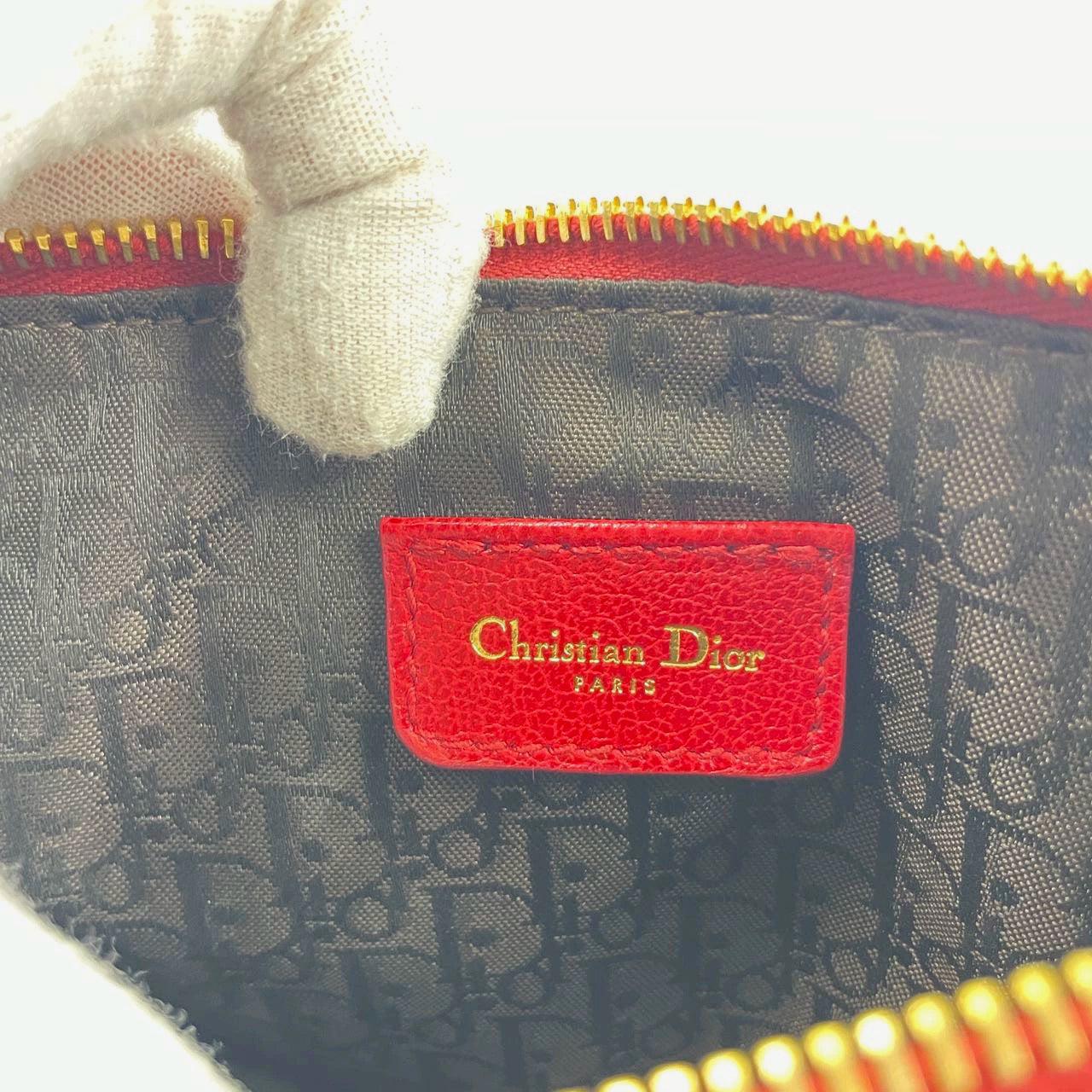 Dior Saddle Vintage Classic Leopard Print Ponyhair Calfskin leather red strap 4
