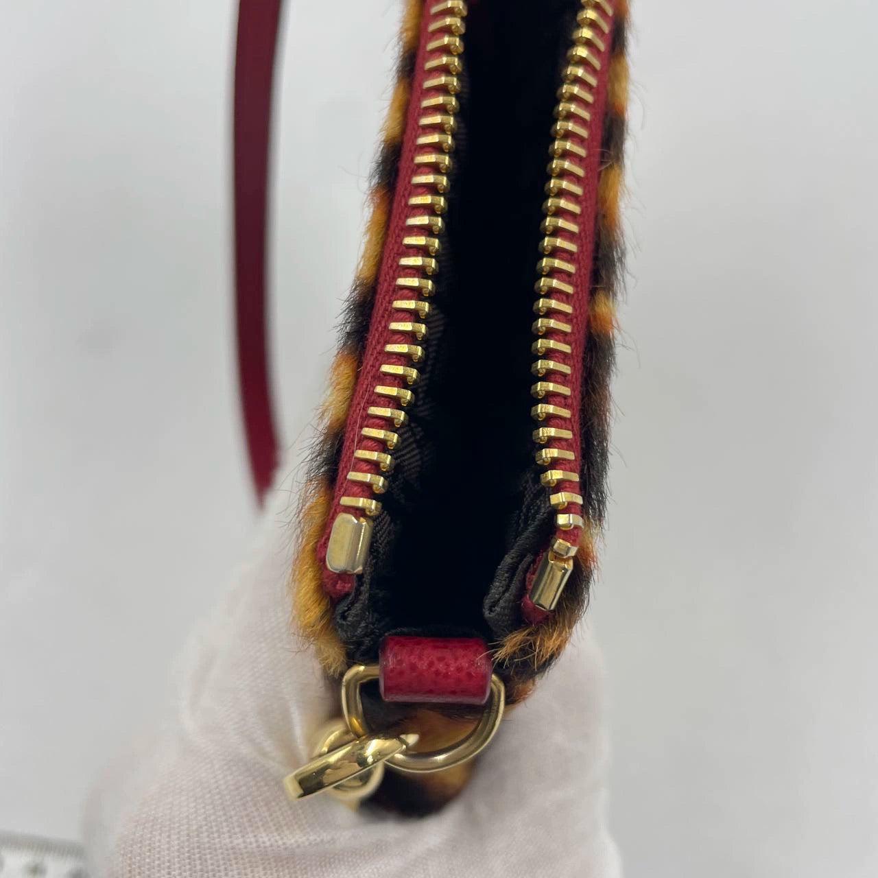 Dior Saddle Vintage Classic Leopard Print Ponyhair Calfskin leather red strap 6