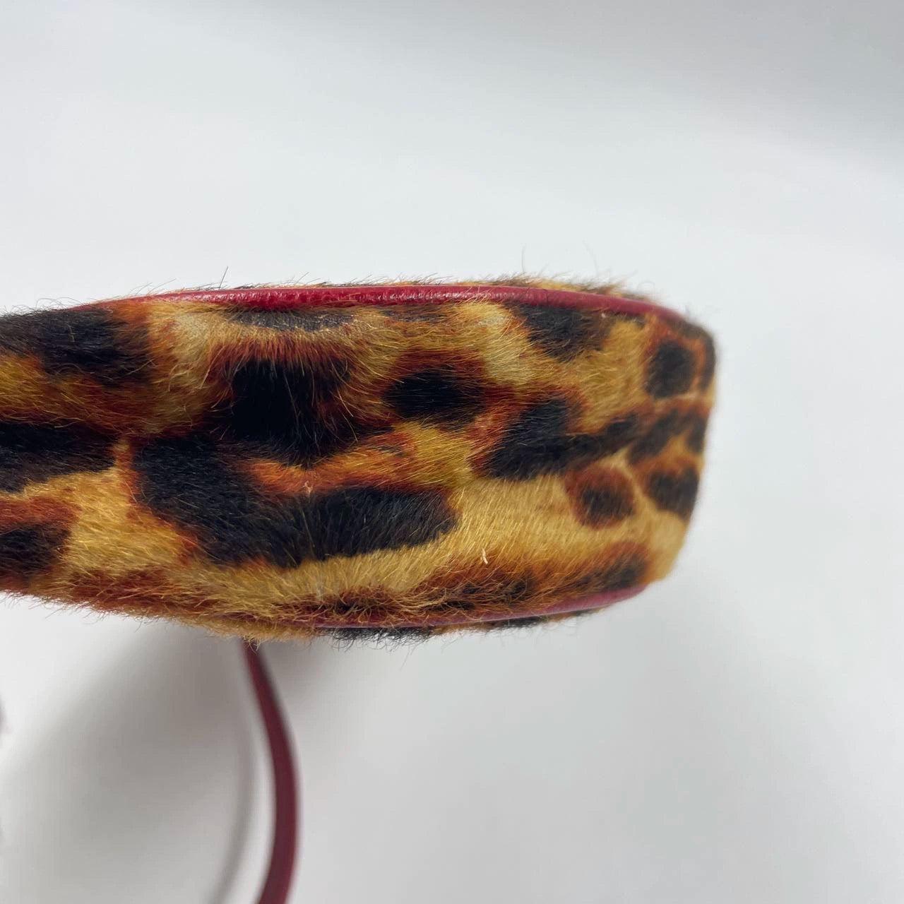 Dior Saddle Vintage Classic Leopard Print Ponyhair Calfskin leather red strap 8