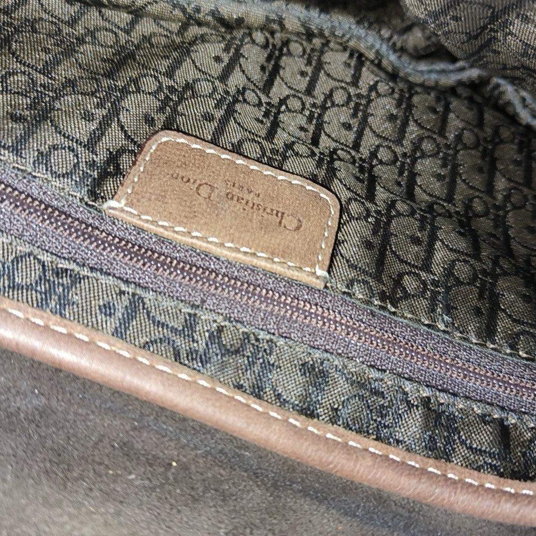 Dior Saddle Vintage Khaki Canvas with Brown Leather Gold Hardware For Sale 4