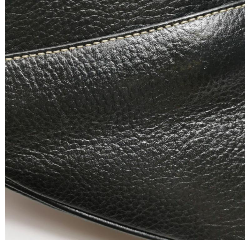 Sillín Dior Piel Vintage Negro con Herrajes Dorados Anticuados 12