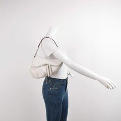 Dior Saddle Vintage Leather White with Silver Hardware