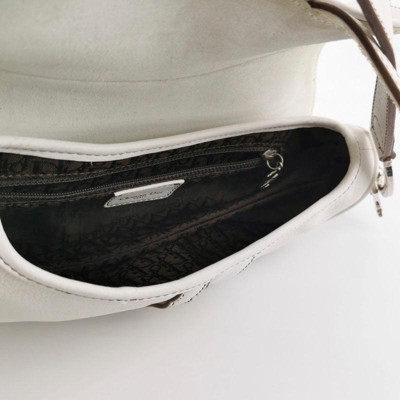Dior Saddle Vintage Leather White with Silver Hardware 1