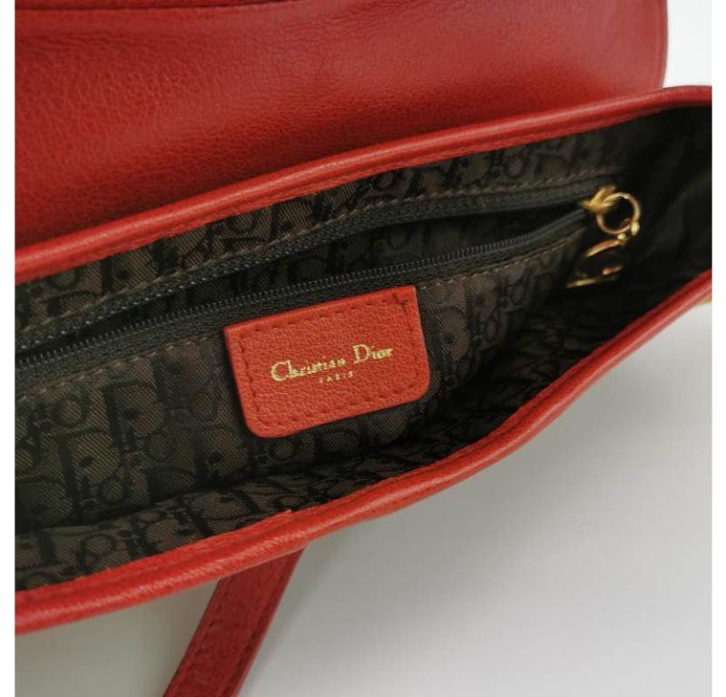 Dior Saddle Vintage Leopard Print Ponyhair and Red Leather John Galliano Rare 5